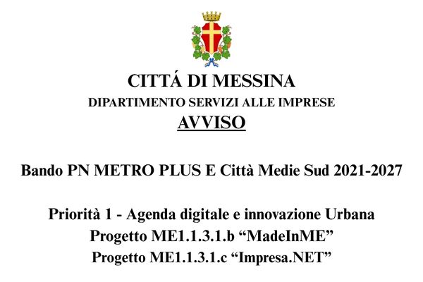 Avviso Bando PN METRO PLUS E Città Medie Sud 2021-2027